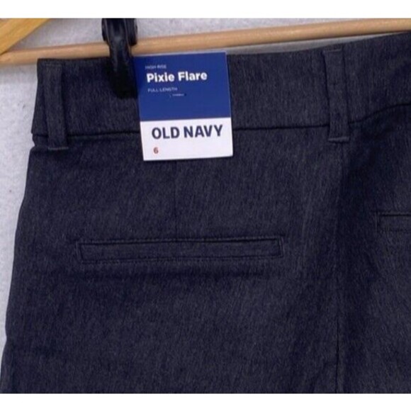 Old Navy Pants Womens 6 High Rise Pixie Flare Gray Dress Career Pants Stretch - Picture 12 of 12
